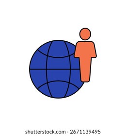 outsource icon outline editable stroke line drawing eps.