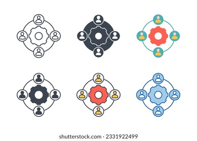 Plantilla de símbolo de icono de subcontratación para ilustración vectorial de colección de diseño gráfico y web
