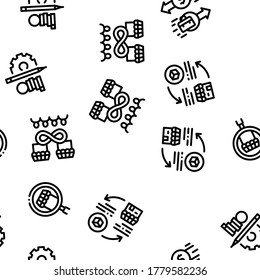 Outsource Management Seamless Pattern Vector Thin Line. Illustrations