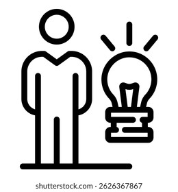 Outsource new idea icon. Outline outsource new idea vector icon for web design isolated on white background