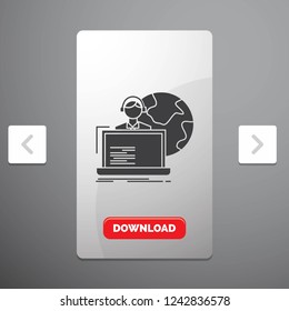 outsource, outsourcing, allocation, human, online Glyph Icon in Carousal Pagination Slider Design & Red Download Button
