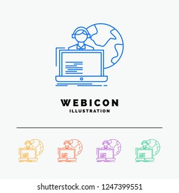 outsource, outsourcing, allocation, human, online 5 Color Line Web Icon Template isolated on white. Vector illustration