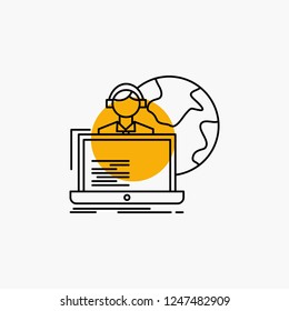 outsource, outsourcing, allocation, human, online Line Icon