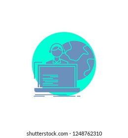 outsource, outsourcing, allocation, human, online Glyph Icon.