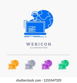 outsource, outsourcing, allocation, human, online 5 Color Glyph Web Icon Template isolated on white. Vector illustration