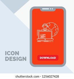 outsource, outsourcing, allocation, human, online Line Icon in Mobile for Download Page