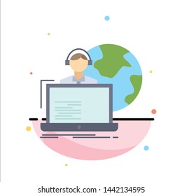 outsource, outsourcing, allocation, human, online Flat Color Icon Vector