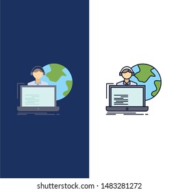 outsource, outsourcing, allocation, human, online Flat Color Icon Vector