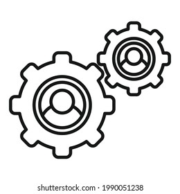 Outsource smart gear icon. Outline Outsource smart gear vector icon for web design isolated on white background