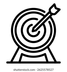 Ícone de destino de terceirização. Contornar o ícone do vetor de destino do outsource para Web design isolado no plano de fundo branco