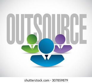 outsource team sign illustration design graphic over white