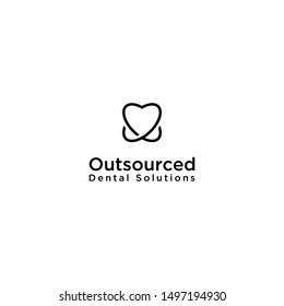 Outsourced Dental Solution Logo, With Dental Coat