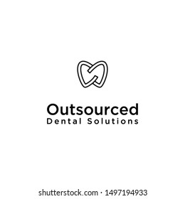 Outsourced Dental Solution Logo, With Dental Coat