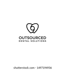Outsourced Dental Solution Logo, With Dental Coat
