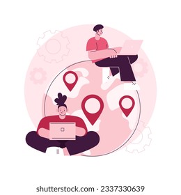 Outsourcing abstract concept vector illustration. Business process outsourcing, outplacement, offshore software development, freelance job, recruitment company, agreement abstract metaphor.