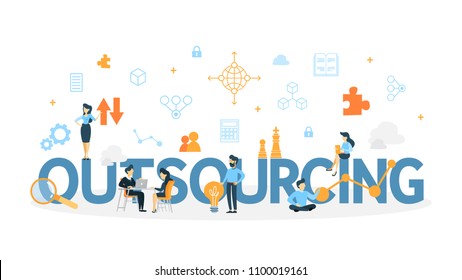 Outsourcing concept illustration. Idea of teamwork and investment.