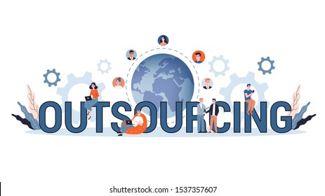 Outsourcing concept illustration. Idea of teamwork and investment.