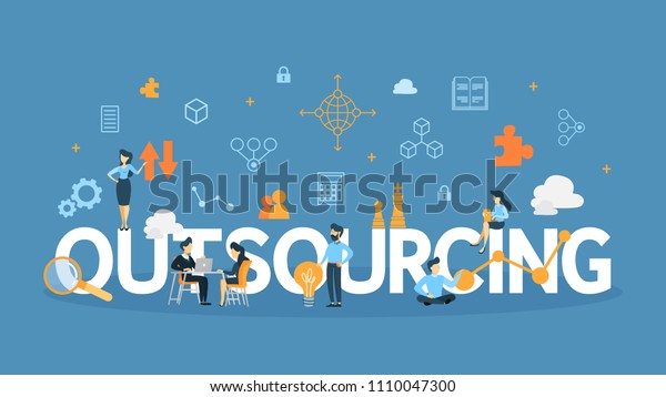 Outsourcing concept illustration. Idea of
teamwork and
investment.