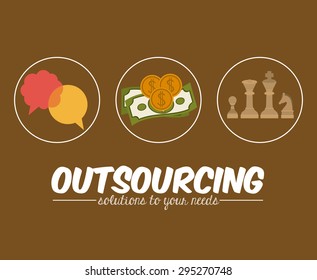 Outsourcing digital design, vector illustration eps 10