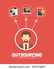 Outsourcing digital design, vector illustration eps 10