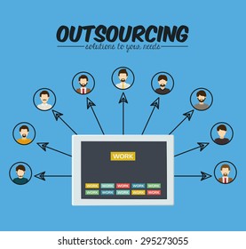 Outsourcing digital design, vector illustration eps 10