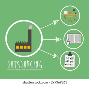 Outsourcing digital design, vector illustration eps 10
