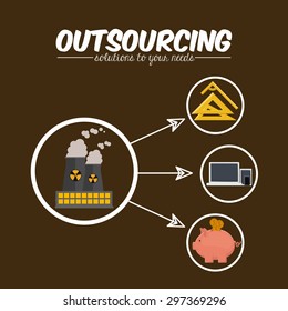 Outsourcing digital design, vector illustration eps 10