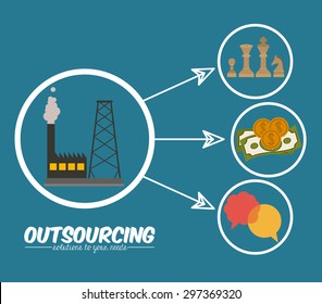 Outsourcing digital design, vector illustration eps 10