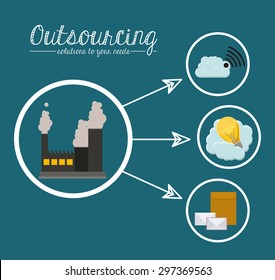 Outsourcing digital design, vector illustration eps 10