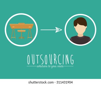 Outsourcing digital design, vector illustration eps 10