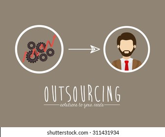 Outsourcing digital design, vector illustration eps 10