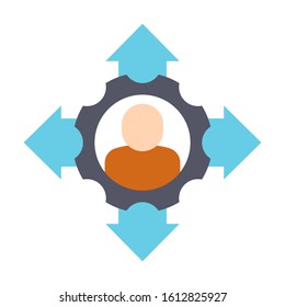 outsourcing flat vector color icon