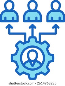 Outsourcing Icon Blue Vector Illustration