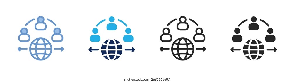 Colección de iconos de subcontratación con varios estilos