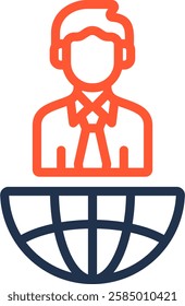 Outsourcing Icon Color Line Vector Illustration