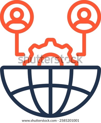 Outsourcing Icon Color Line Vector Illustration