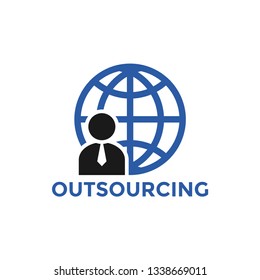 Outsourcing icon design template vector isolated illustration