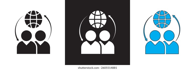 Outsourcing  icon. Design for websites, mobile interfaces, presentations, and visual branding. Vector illustration. isolated on white and black background. EPS 10