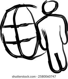 outsourcing icon in Doodle style