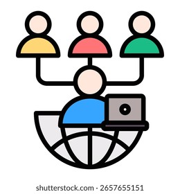 Elemento De Ícone De Terceirização Para Design E Vetor