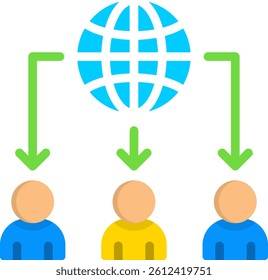 Outsourcing Icon Flat Vector Illustration
