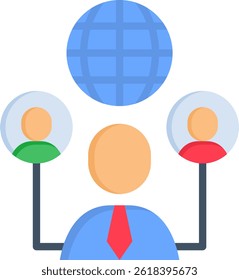 Outsourcing Icon Flat Vector Illustration