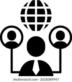 Outsourcing Icon Glyph Vector Illustration
