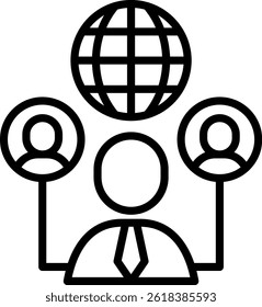 Outsourcing Icon Line Vector Illustration