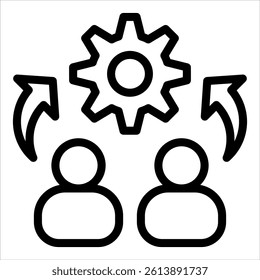 outsourcing icon in outline style vector illustration
