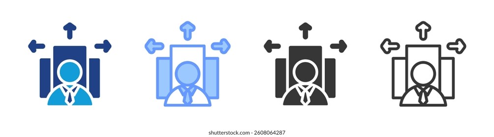 Outsourcing icon set multiple style collection
