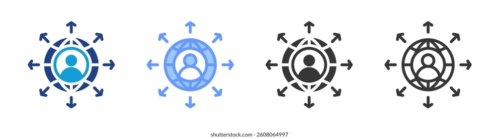 Outsourcing icon set multiple style collection