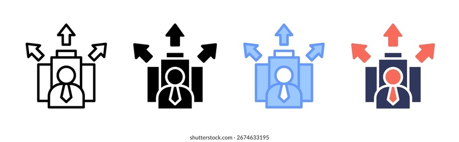 Outsourcing Icon Set Multiple Style Collection