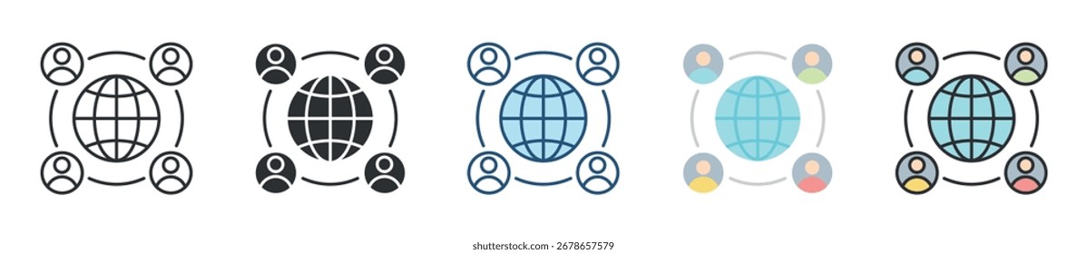 Conjunto de iconos de externalización Colección de estilos múltiples