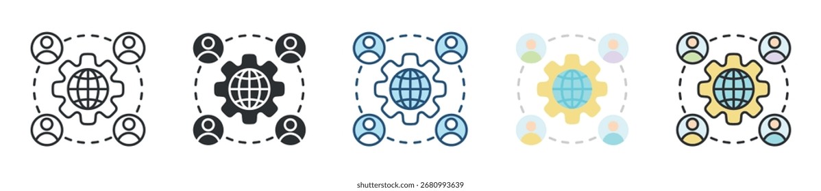 Outsourcing-Symbolsatz - Sammlung mehrerer Stile